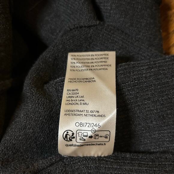 Free People Orion A-Line Tunic Sweater Gray XS Oversize Boho Lagenlook V-Neck - Picture 3 of 5